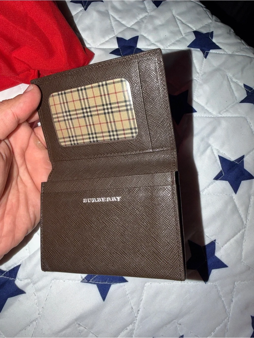 Burberry Brown Leather Key & Card Holder